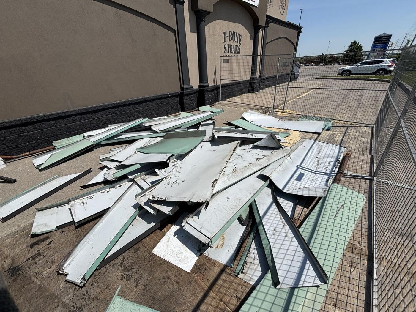 Metal debris from a restaurant tear out