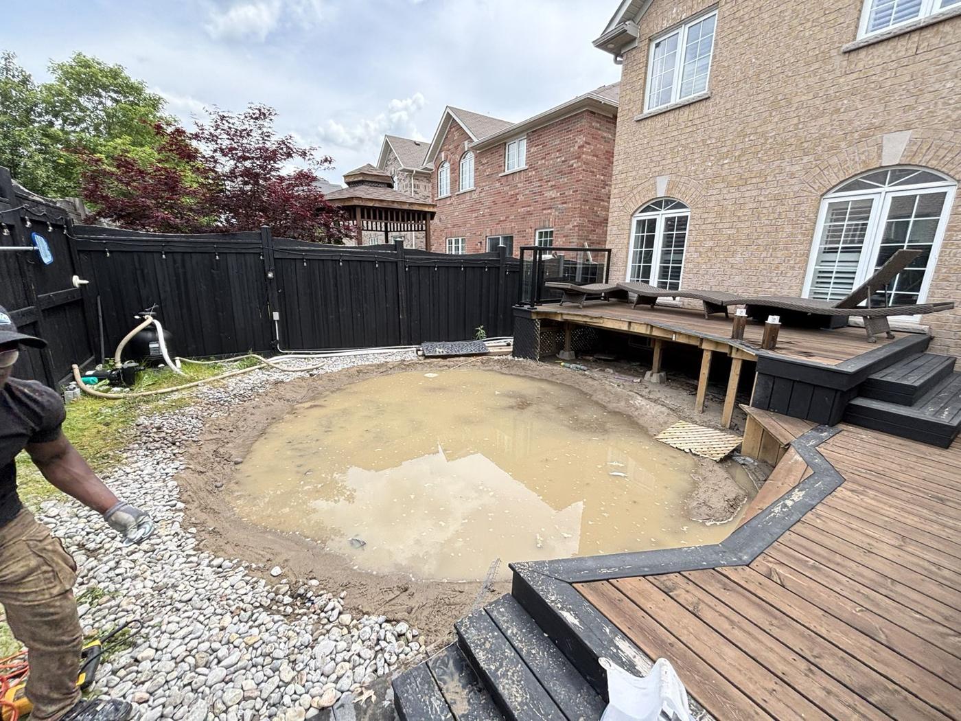 Backyard after above ground pool removal by All Clear